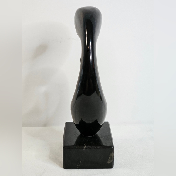 Mother & Child Stone Sculpture Black Onyx 9.5" Tall Modern Art Abstract Decor - Picture 4 of 8